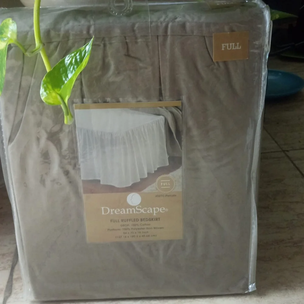 Full Ruffled Bedskirt in Taupe